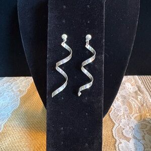 Elegant Sterling Silver Spiral Post Earrings